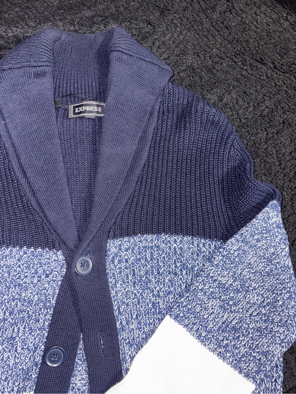 Express - Navy & Light Blue Colorblock Cardigan